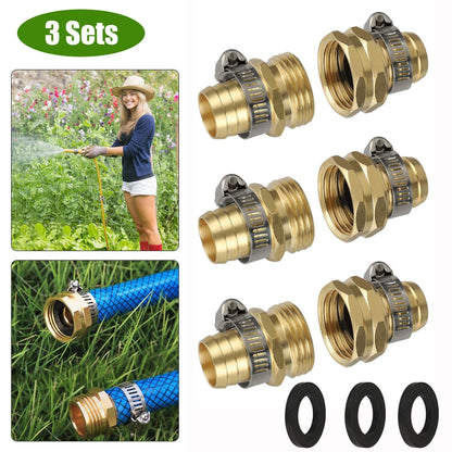 3/4" Brass Mender End Repair Kit for Garden Hose Quick Connector