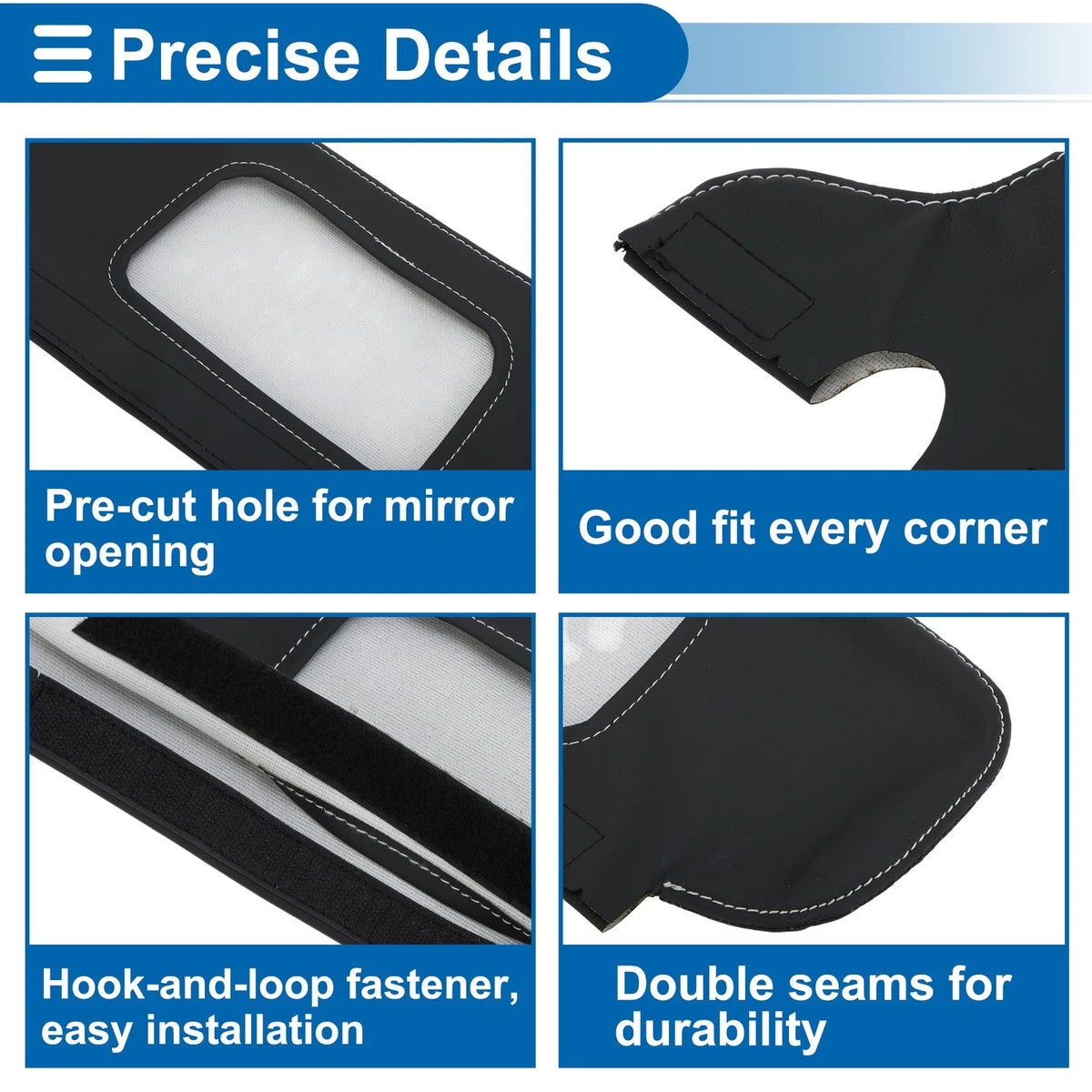 Set of 2 Sun Visor Covers for Ford Mustang (1994–2004) Left Right Black Gray