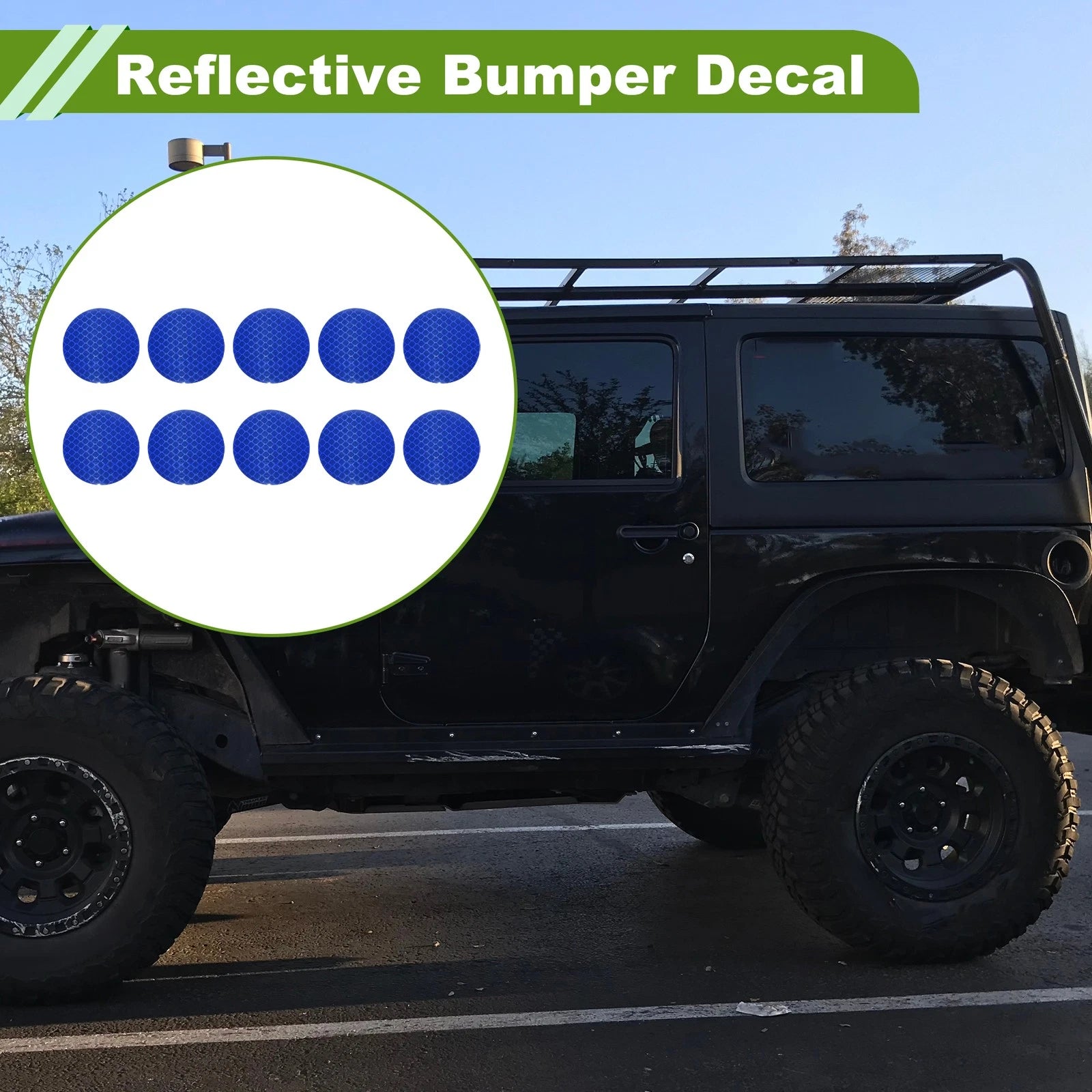 Reflective Bumper Decal for - Blue Round Rhombus Grid