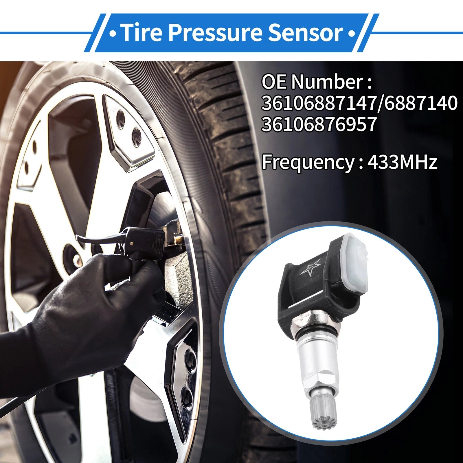 Tire Pressure Sensor Replacement for BMW 3 Series (2019–2024) 433MHz
