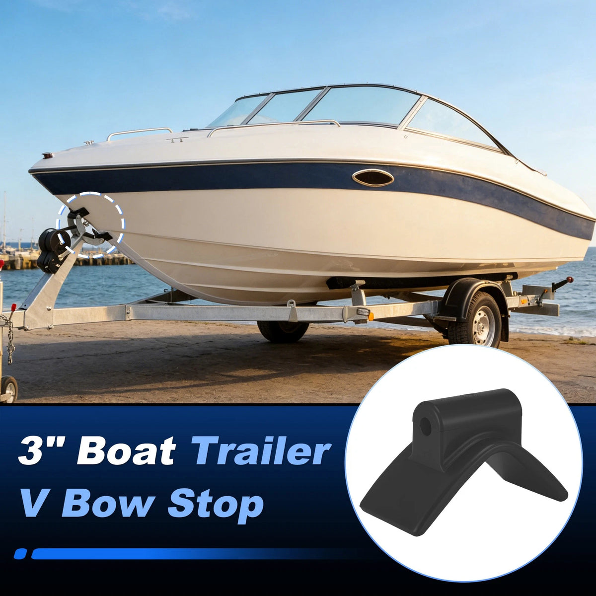 Boat Trailer V Bow Stop Replacement for 3 Inch Hitches (Fits 3in)
