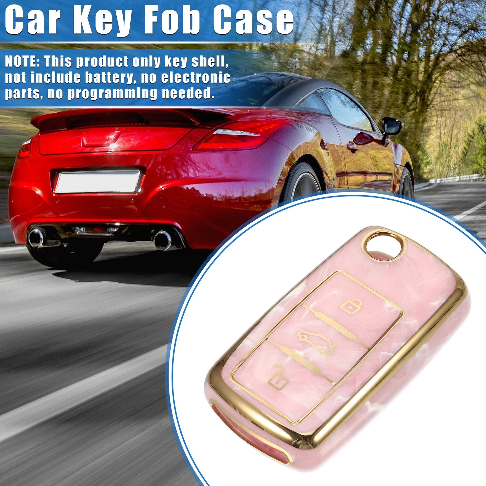3 Button Remote Key Fob Cover Shell Replacement for Volkswagen Jetta Passat (2011–2018)