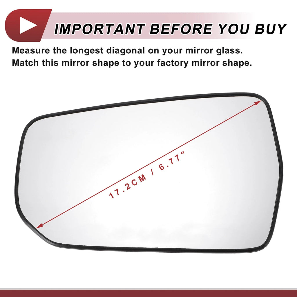 Heated Driver Side Mirror Glass Replacement for Chevrolet Malibu (2016–2021)