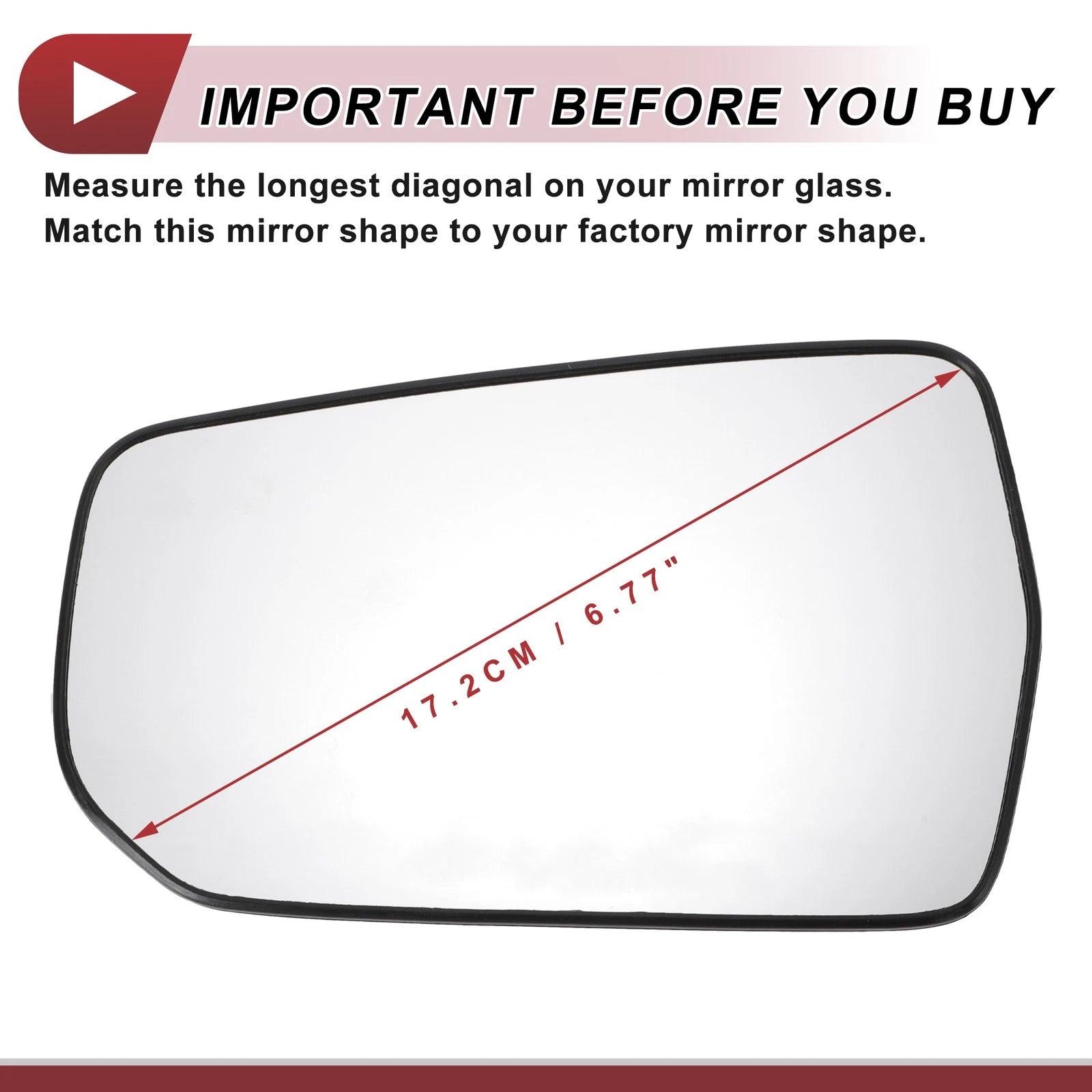 Heated Driver Side Mirror Glass Replacement for Chevrolet Malibu (2016–2021)