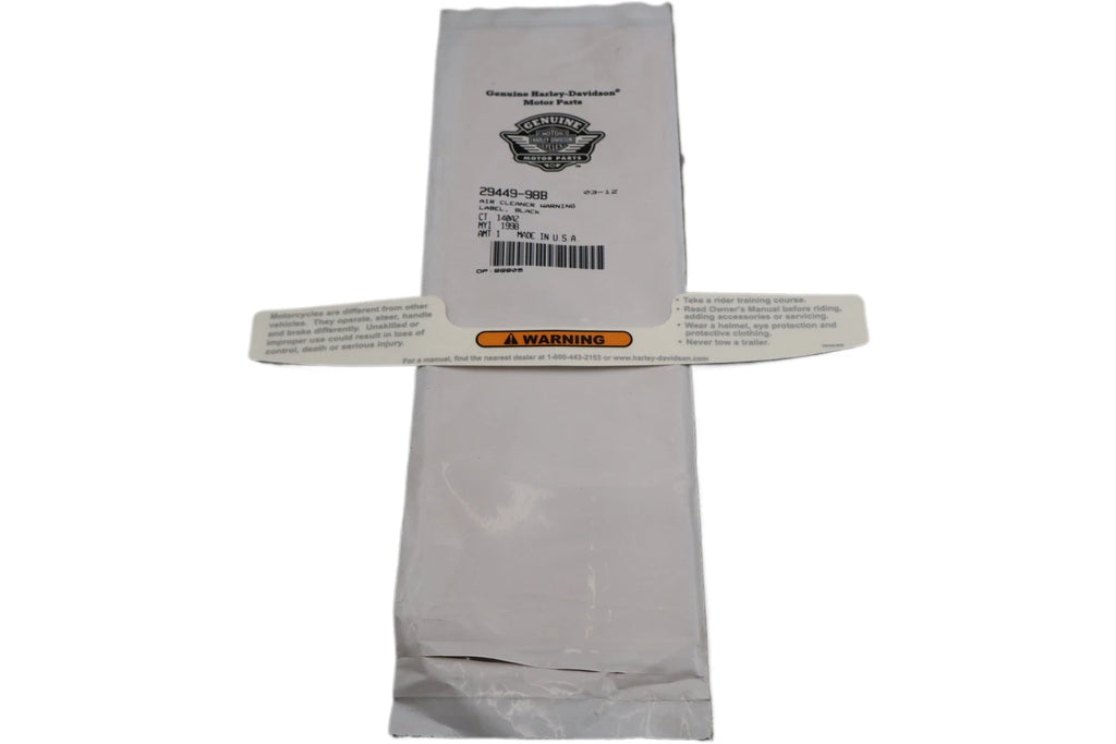 OEM Air Cleaner Warning for Harley-Davidson Softail & Dyna (1999–2005)