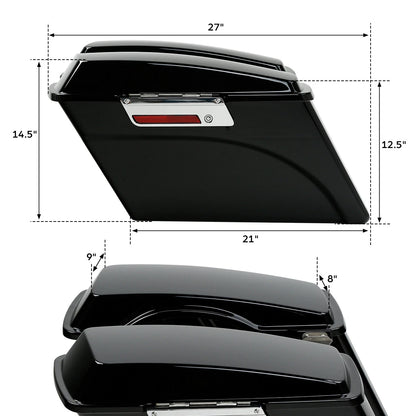Hard Saddle Bags with Chrome Brackets for Harley Softail (1984–2017)