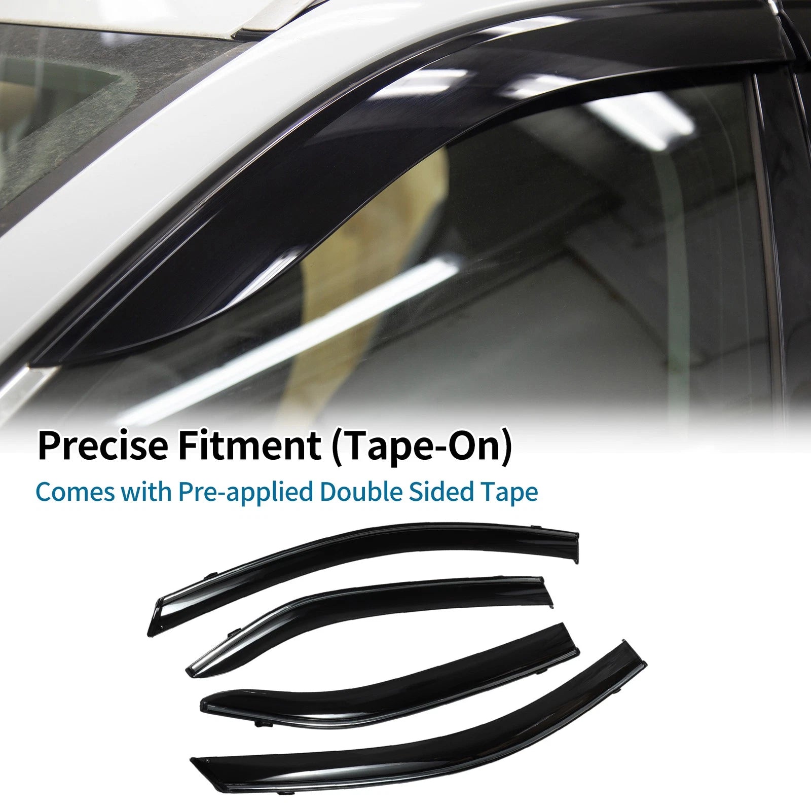 Window Deflectors Side Vent Visors Black 1 Set for Toyota Camry (2007–2011)