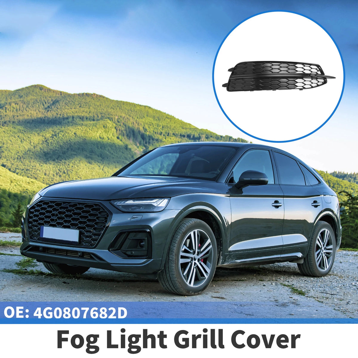 1pc Fog Light Grill for Audi A6 C7 (2011–2014) No.4G0807682D Black