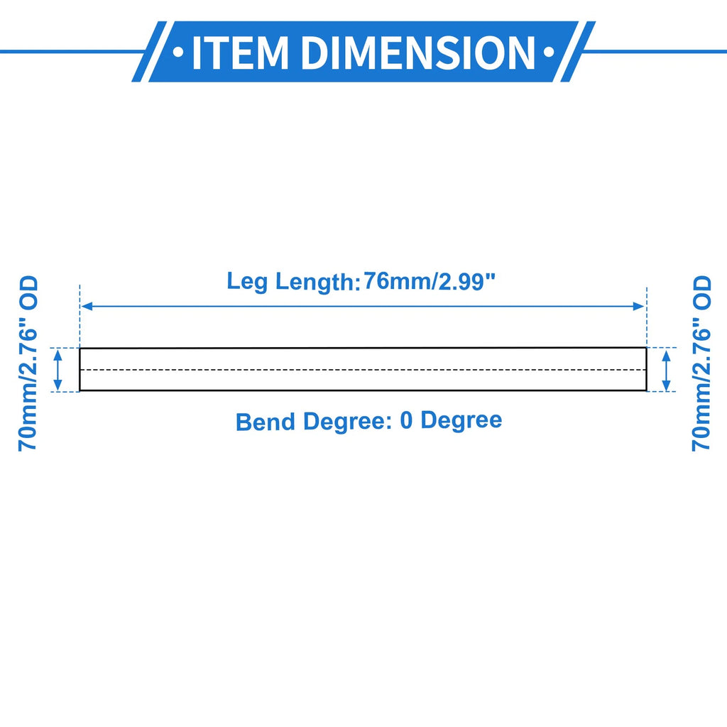 2.76" OD Intercooler Pipe for Universal Applications (0° Angle)