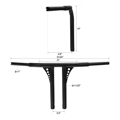 1 1/4" T-Bar Hanger Handlebar for Harley Softail Fatboy Dyna