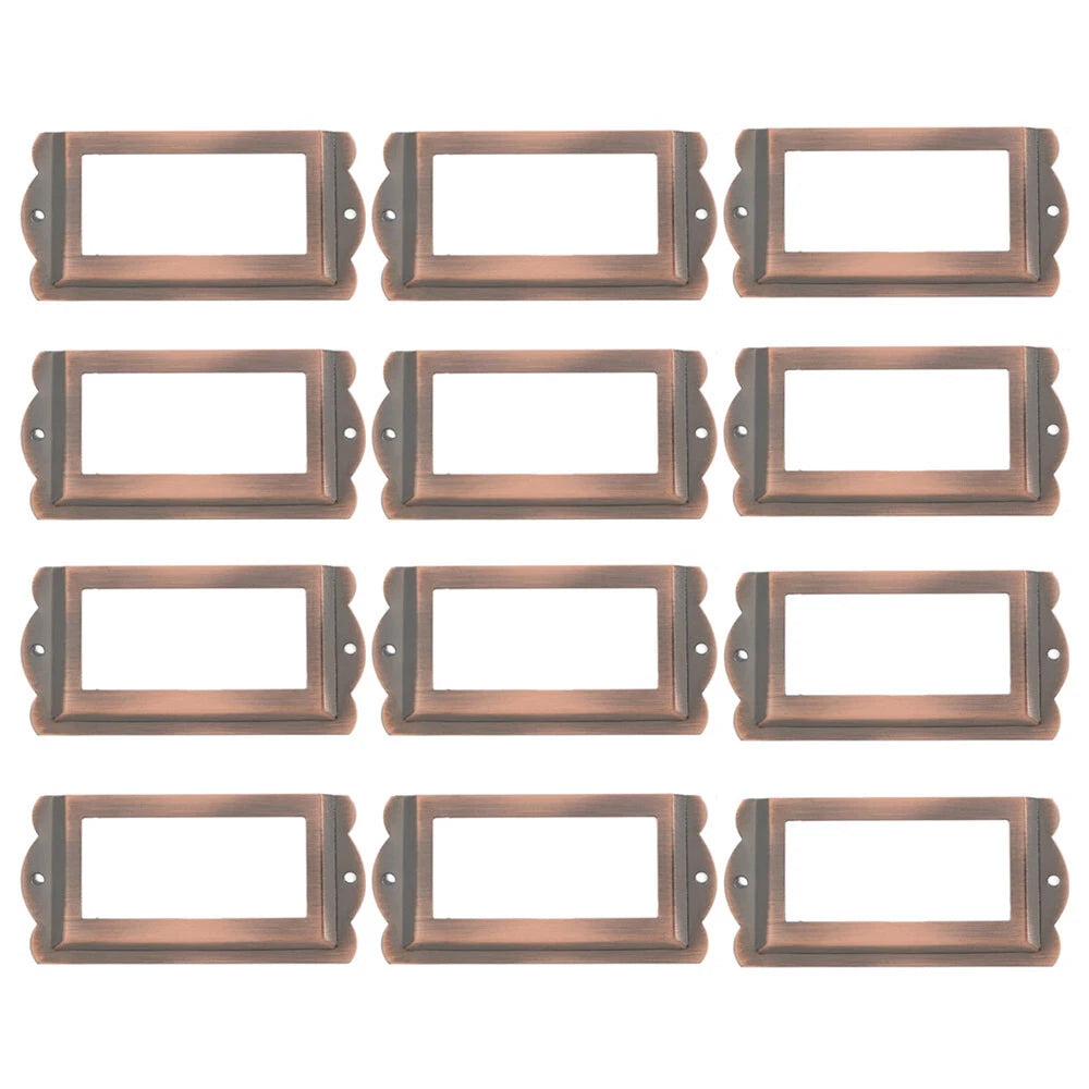 12pcs Zinc Alloy Label Frames for Cabinets and Drawers