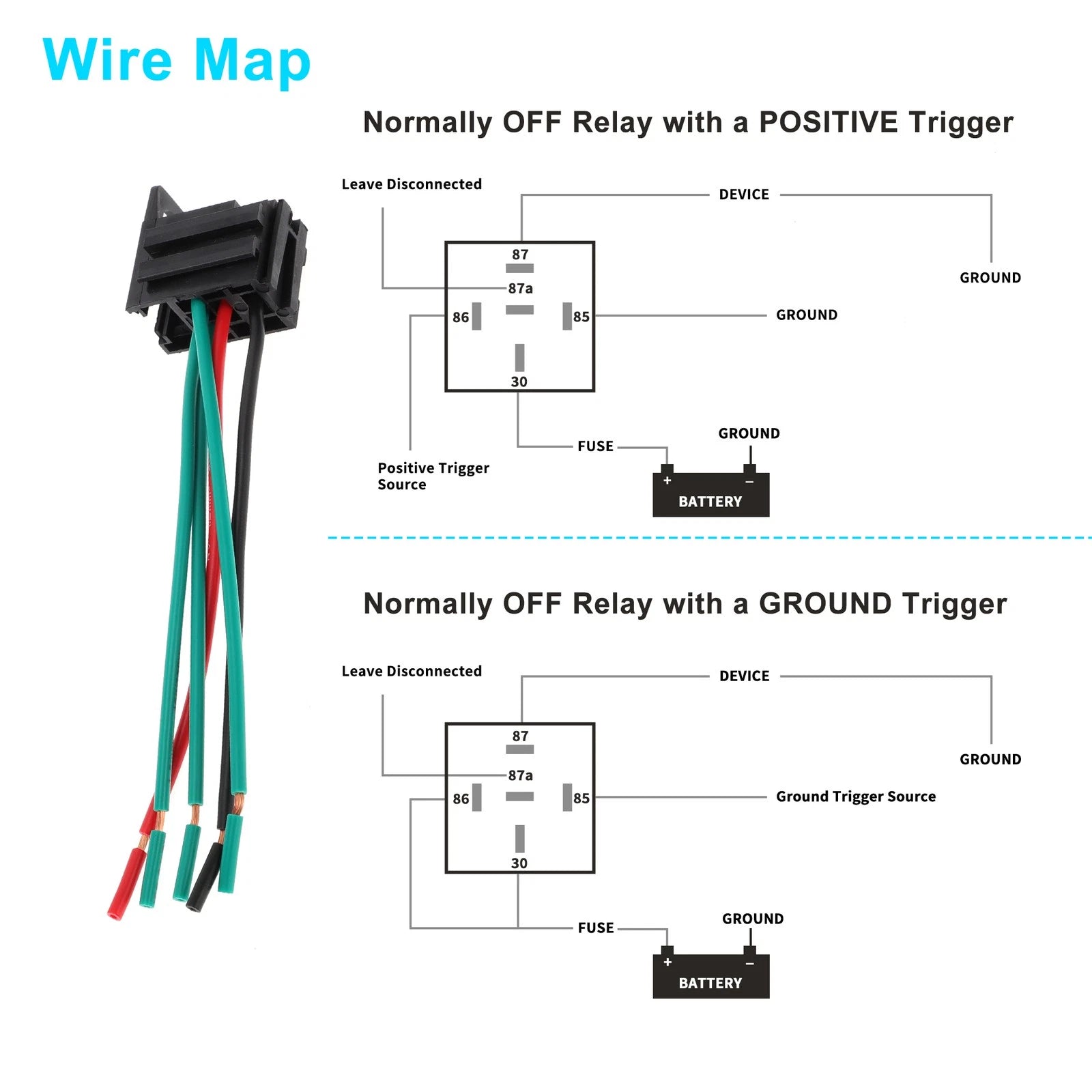 1 Pc 30A 5 Pin Waterproof Auto Relay for Car with Harness Socket