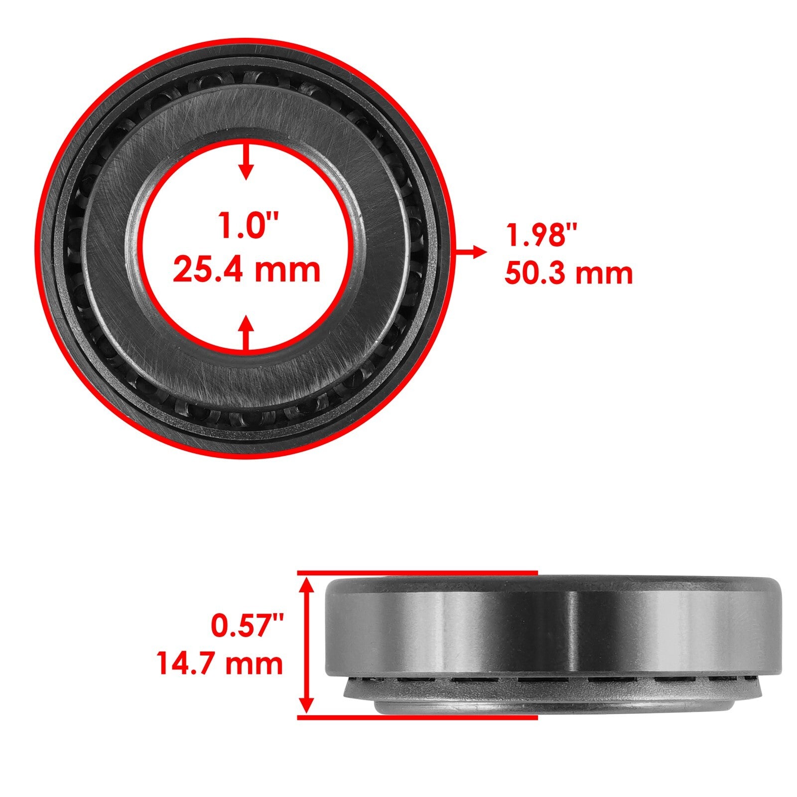 Fork Caster Tapered Roller Bearings Replacement for Great Dane (2008–2015)