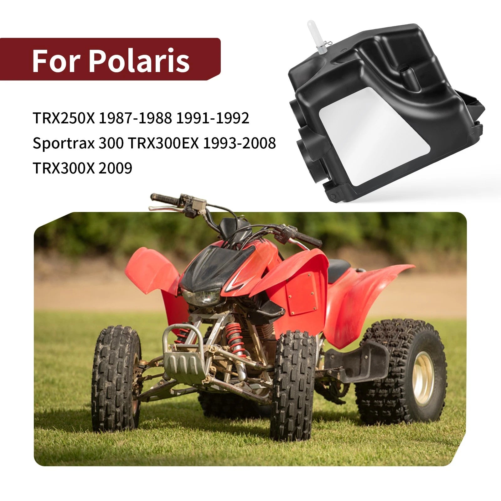 Air Box Cover Lid Seal Clip Air Filter Kit for Honda Sportrax 300 TRX300EX (1993–2008)