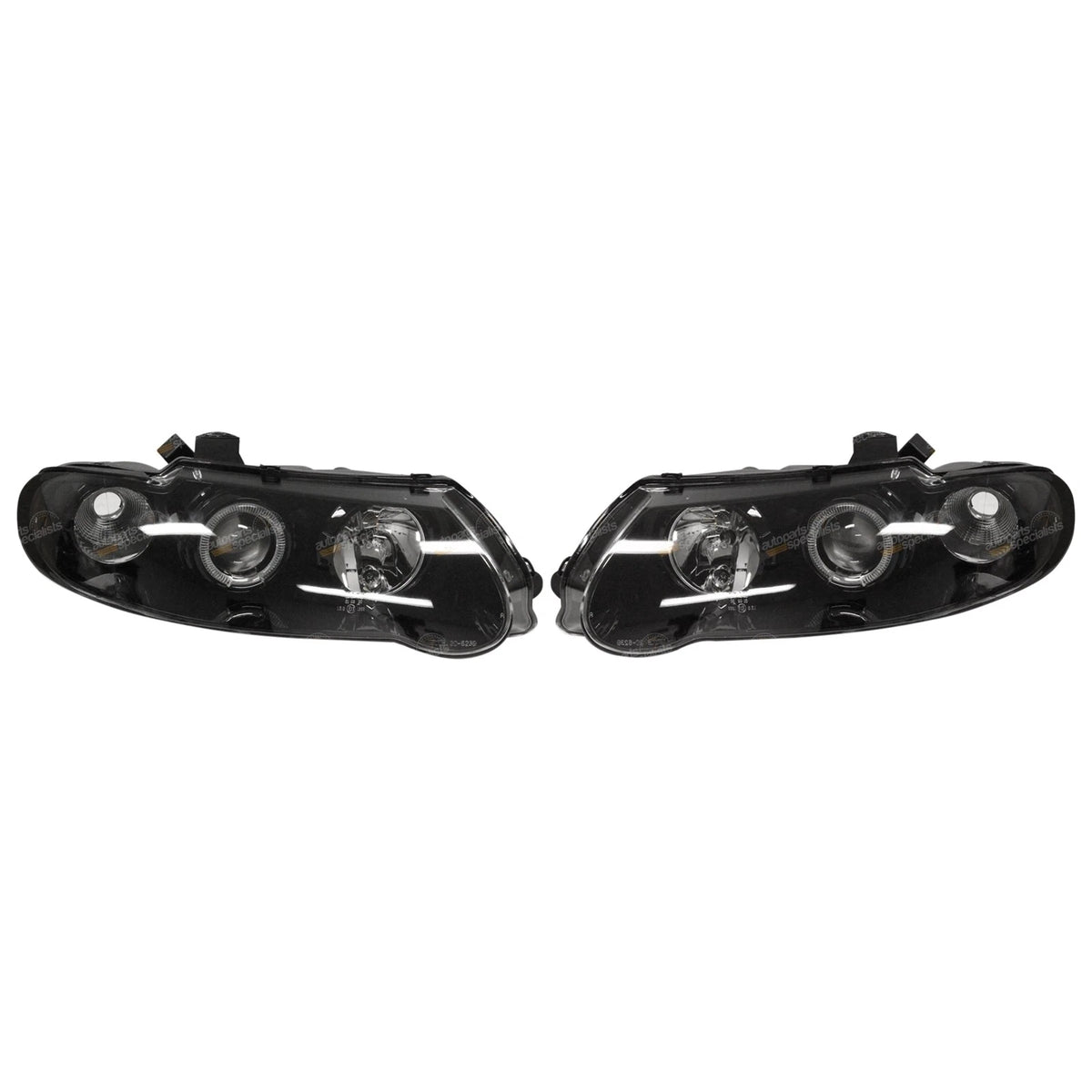 2X Altezza Angel Eye Black Headlights for Holden Commodore (2000–2002)