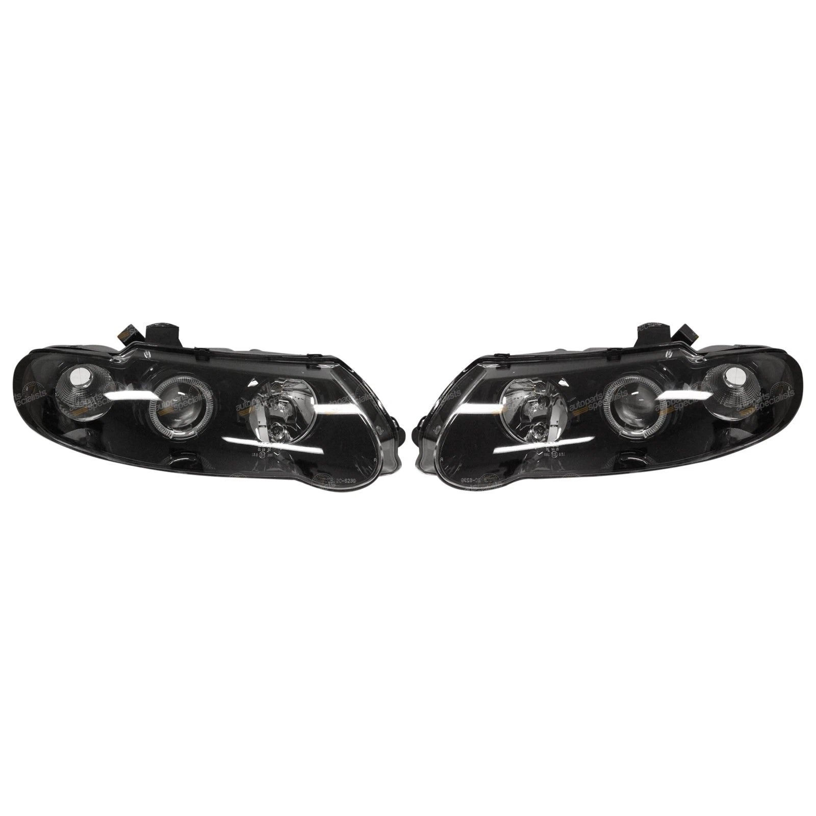 2X Altezza Angel Eye Black Headlights for Holden Commodore (2000–2002)