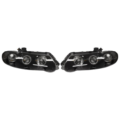 2X Altezza Angel Eye Black Headlights for Holden Commodore (2000–2002)