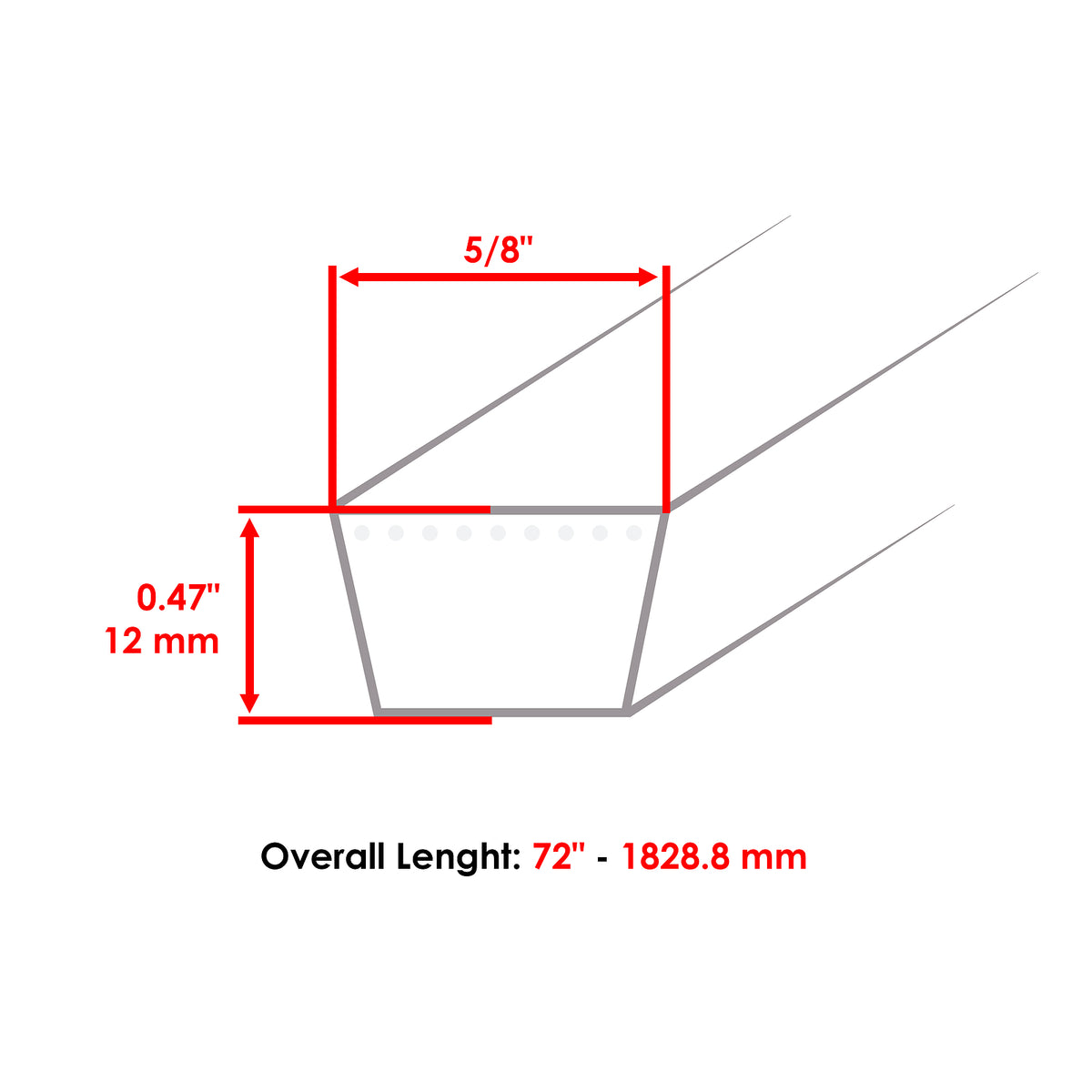 Belt Replacement for Bunton Dixon Dayco 5/8 x 72 inch (2005–2015)