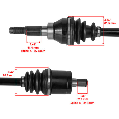 Caltric Front Rear CV Axle Set for Kubota RTV-X1100CR (2014–2023) Left Right