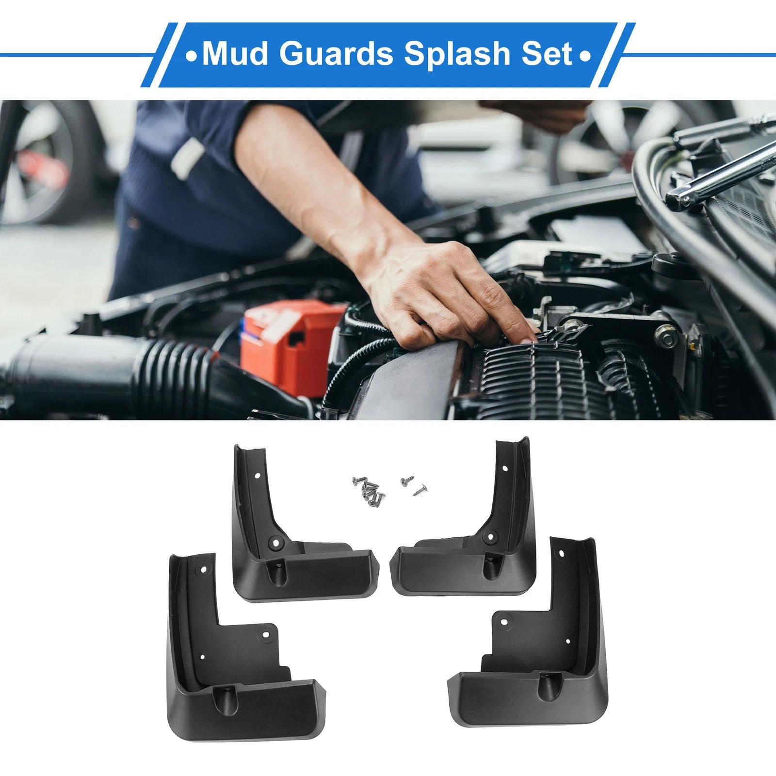 Front and Rear Side Mud Flap Splash Guard Set for Toyota Avalon (2019–2020)