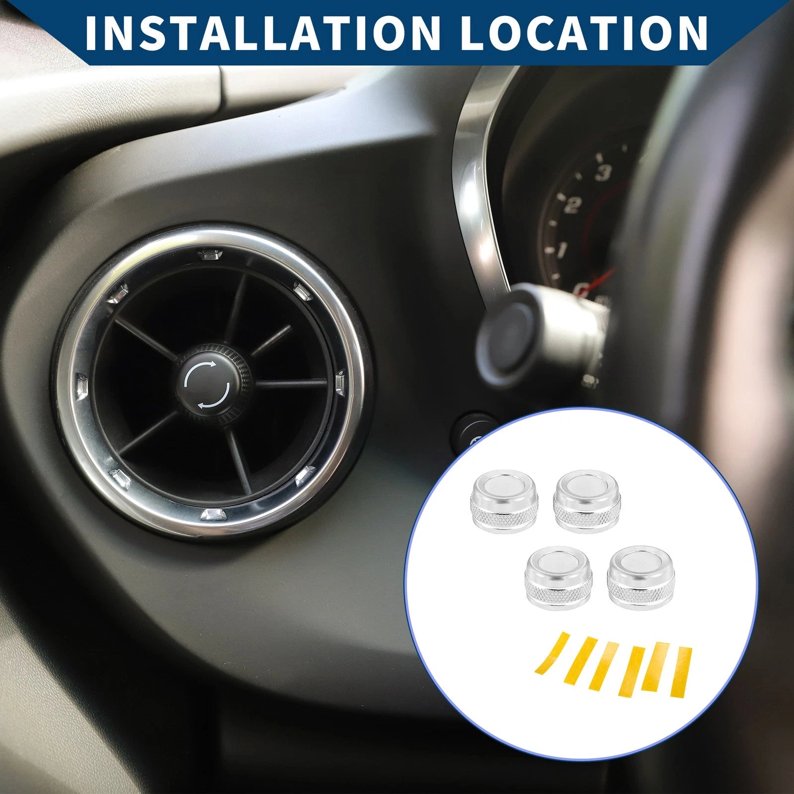 AC Vent Adjust Switch Knob Cover Set for Ford Bronco Sport (2021–2023)