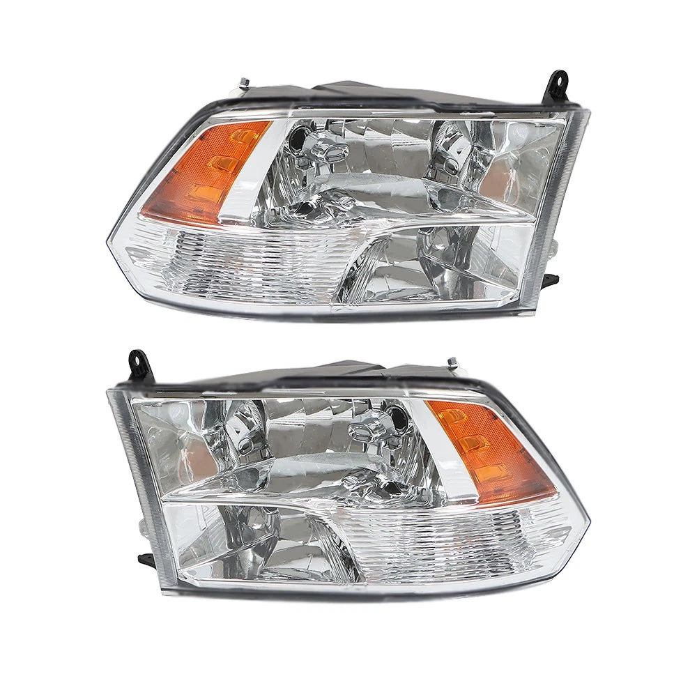 Pair Headlights for Dodge Ram 1500 2500 3500 (2009–2018) Halogen Right+Left