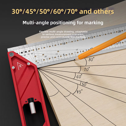 Angle Measuring Ruler for Precise Angle Control (Robust Stainless Steel)