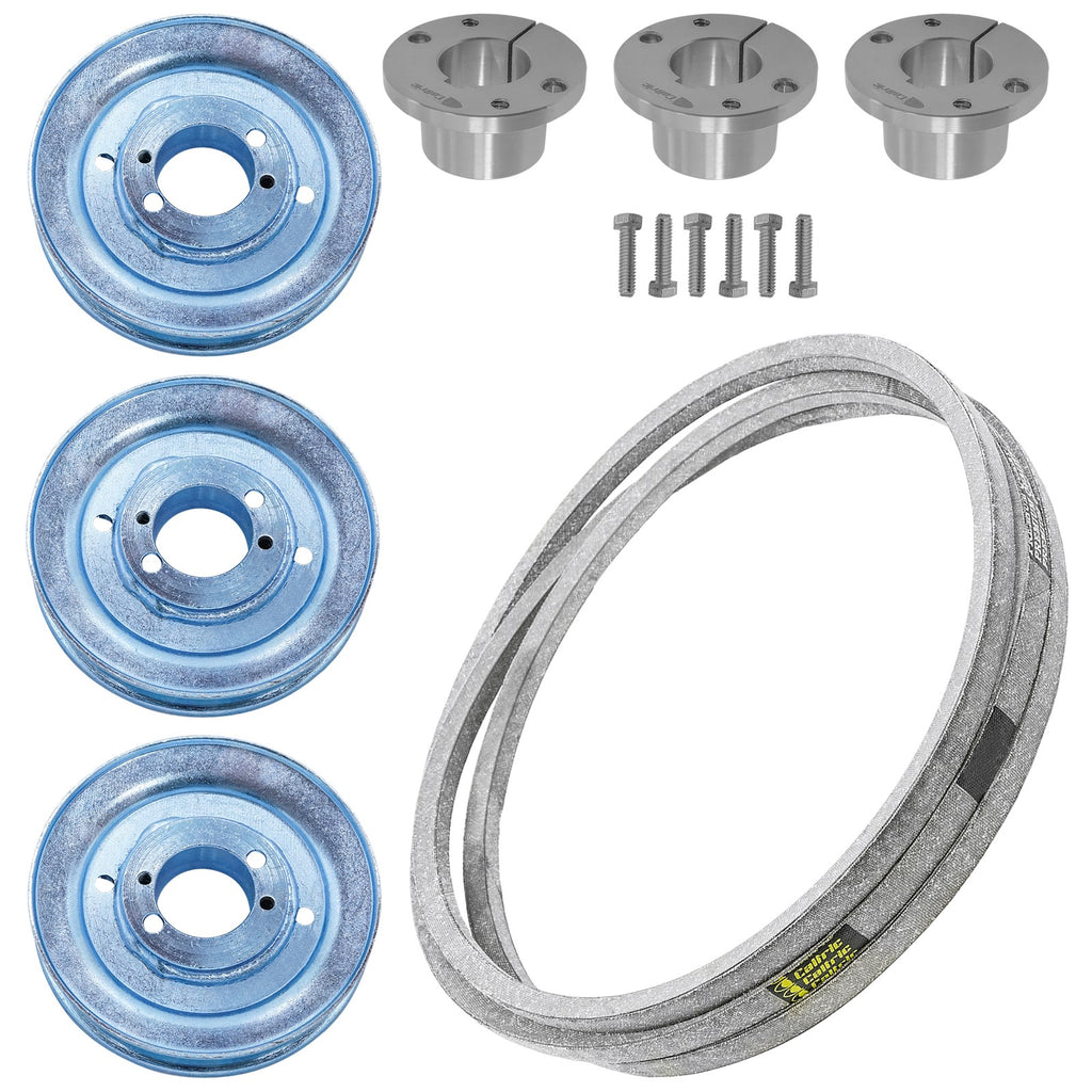 Deck Spindle Pulley Hub and Belt Replacement Kit for Scag V-Ride SVR52V (26FX–730FX)