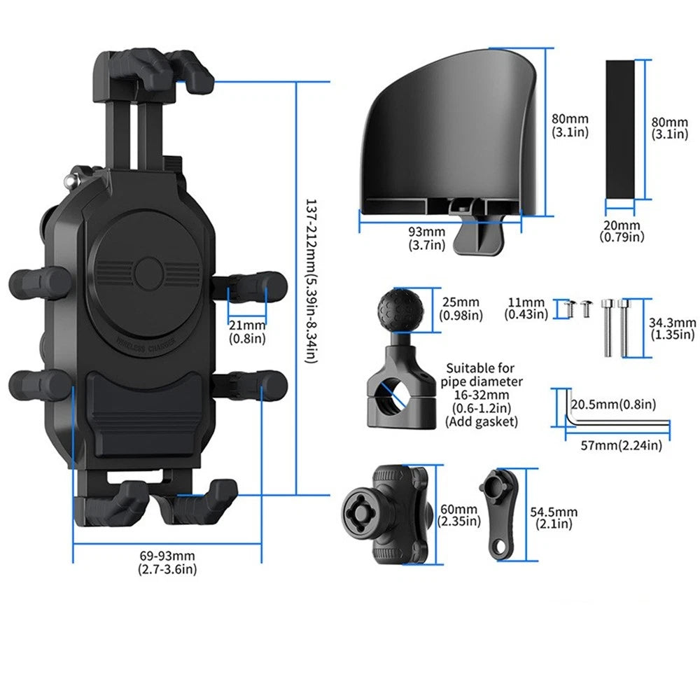 Motorcycle Phone Holder for Adjustable Anti Vibration Sunshade (Universal)
