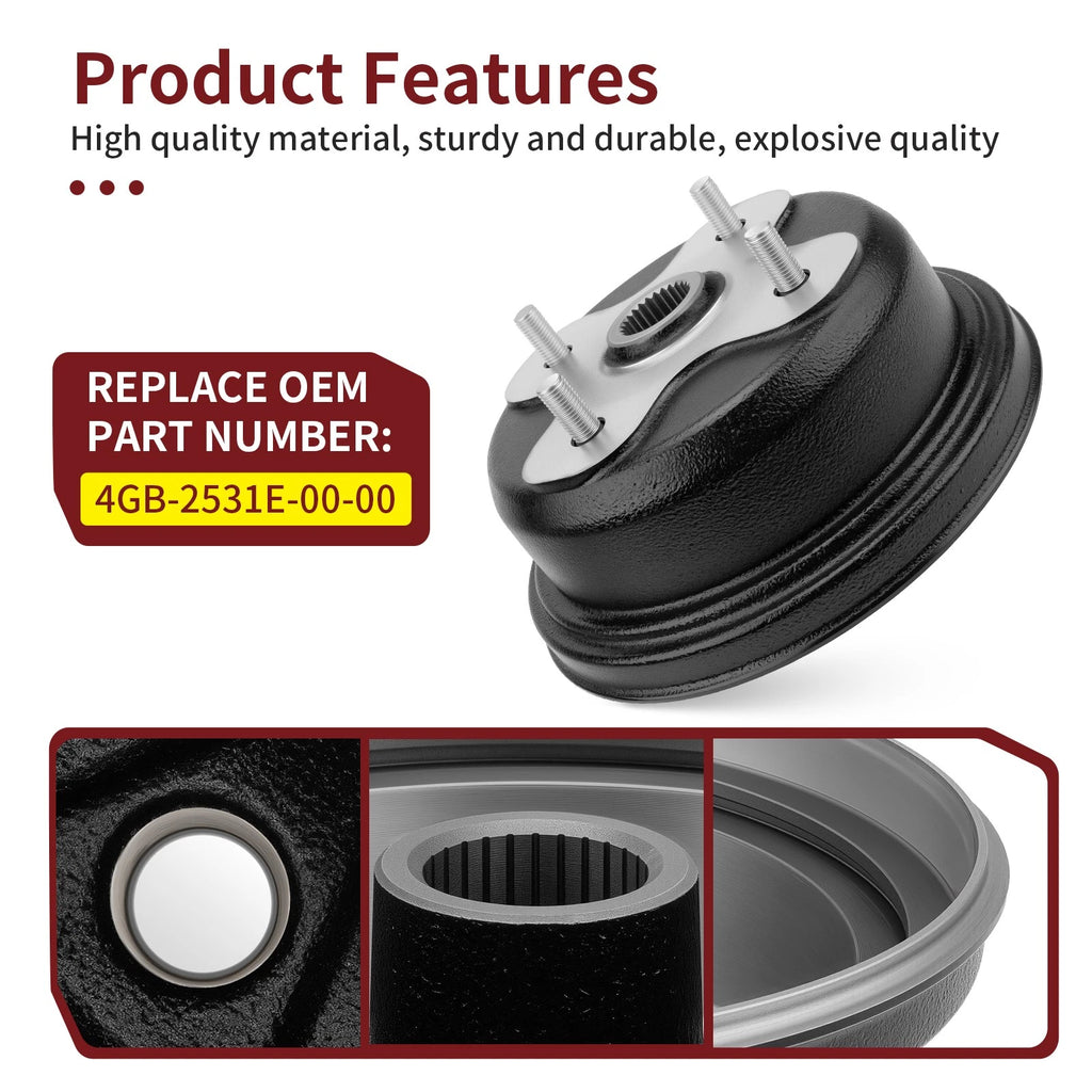 Rear Brake Drum 4GB-2531E-00-00 for Yamaha Kodiak 400 4x4 (1993–1999)