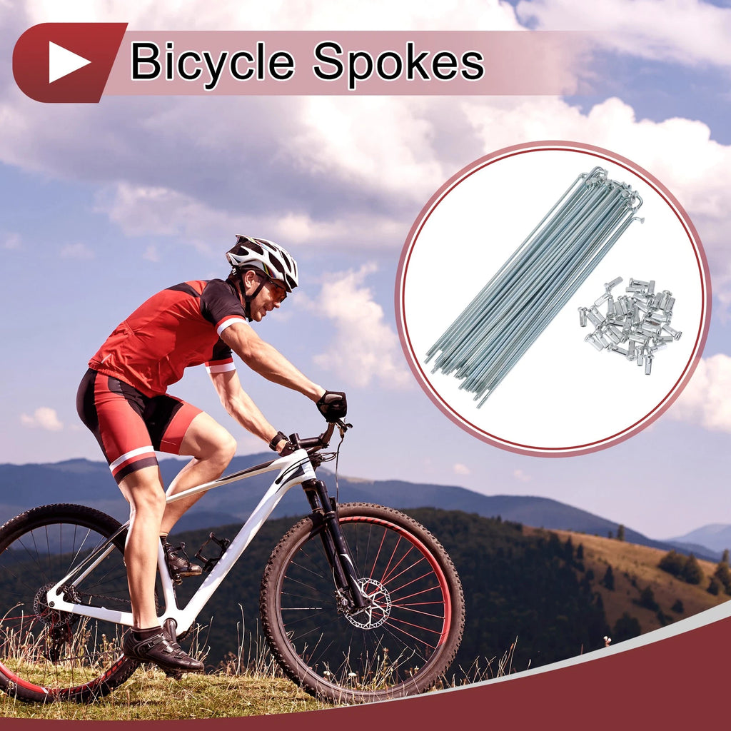 Bicycle Wheel Spokes Set 169mm Steel Galvanized for 36 Spokes