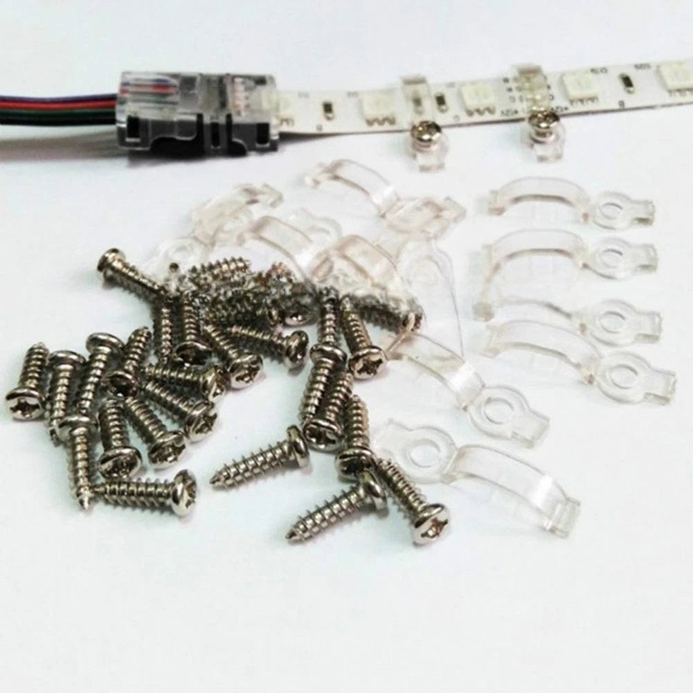 100 Pack LED Strip Fixing Clips for 8mm 9mm 10mm LED Tape Installation