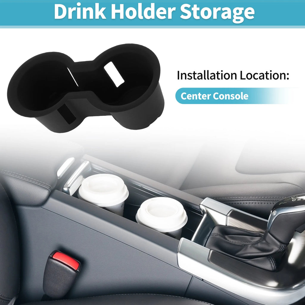 Center Console Cup Holder Organizer for Toyota Highlander (2020–2024) Black