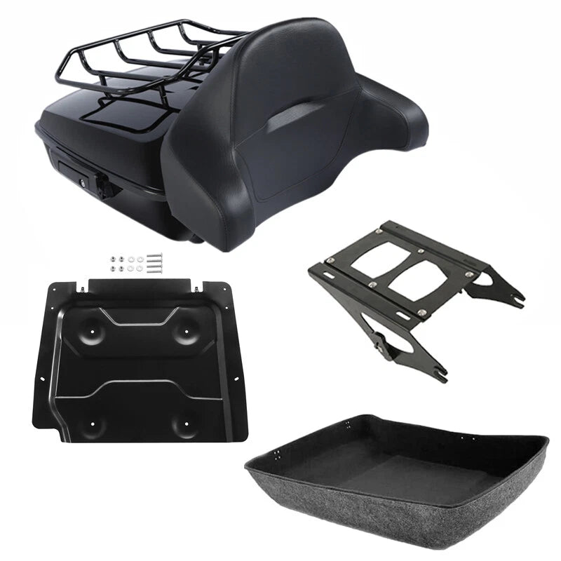Chopped Trunk Backrest Mount Rack for Harley Road King, Street Glide (2014–2026)