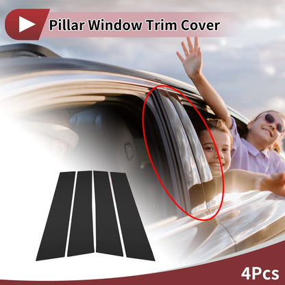 Set of 4 Door Pillar Window Trim for Genesis G70 (2019–2024) Black