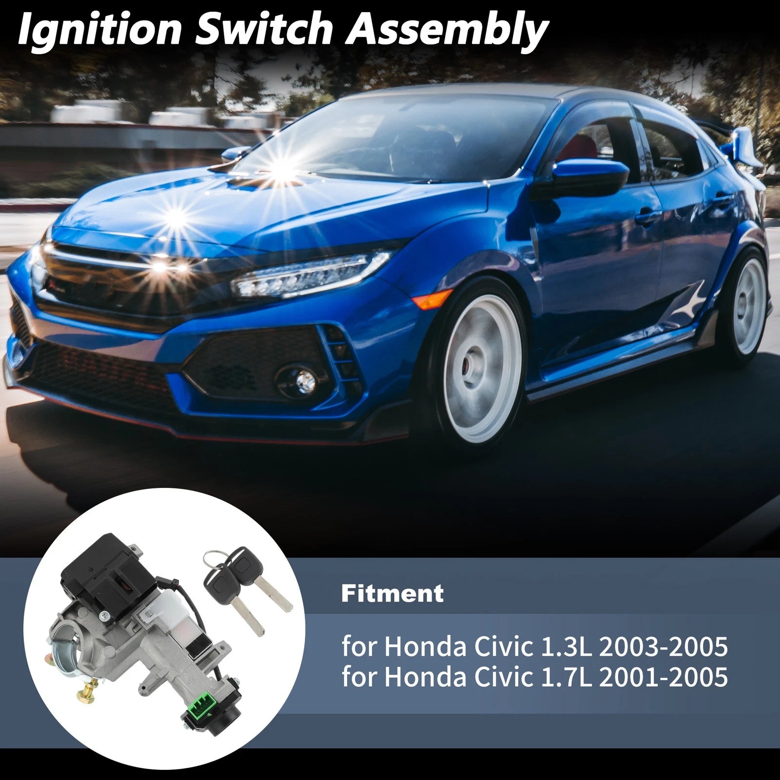 Ignition Lock Cylinder with 2 Keys for Honda Civic 1.3L (2003–2005)