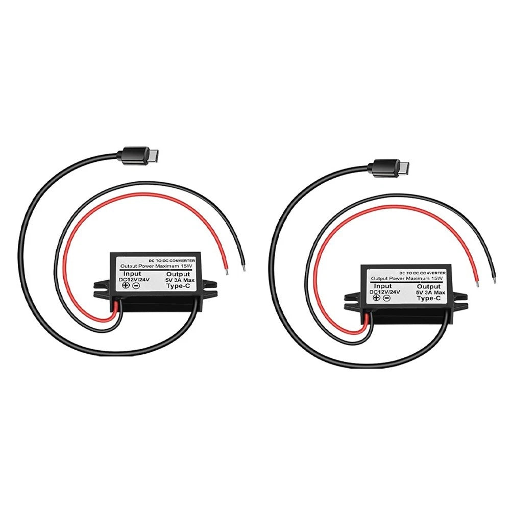 USB C Power Converter for 12V/24V DC Input to 5V Output Max 3A