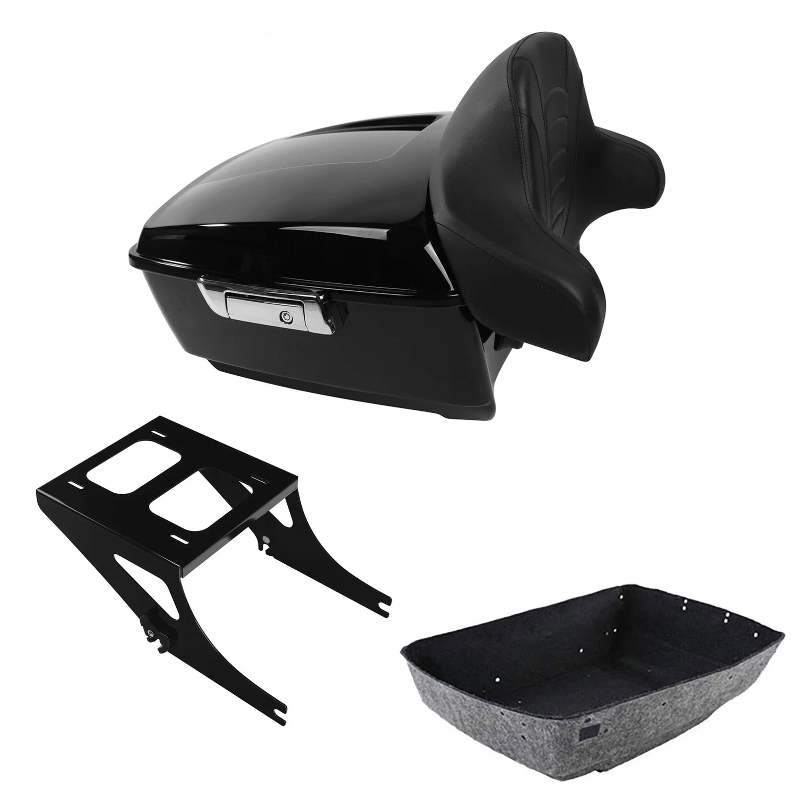 Trunk Luggage Mount Rack Backrest Pad for Harley Fat Boy (2008–2017)
