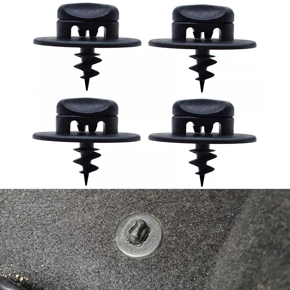 Set of 4 Black Car Mat Clips for Skoda