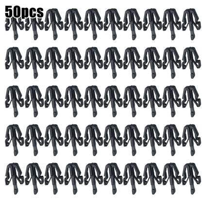 Pack of 50 Black Plastic Grille Retainer Clips for Various Applications