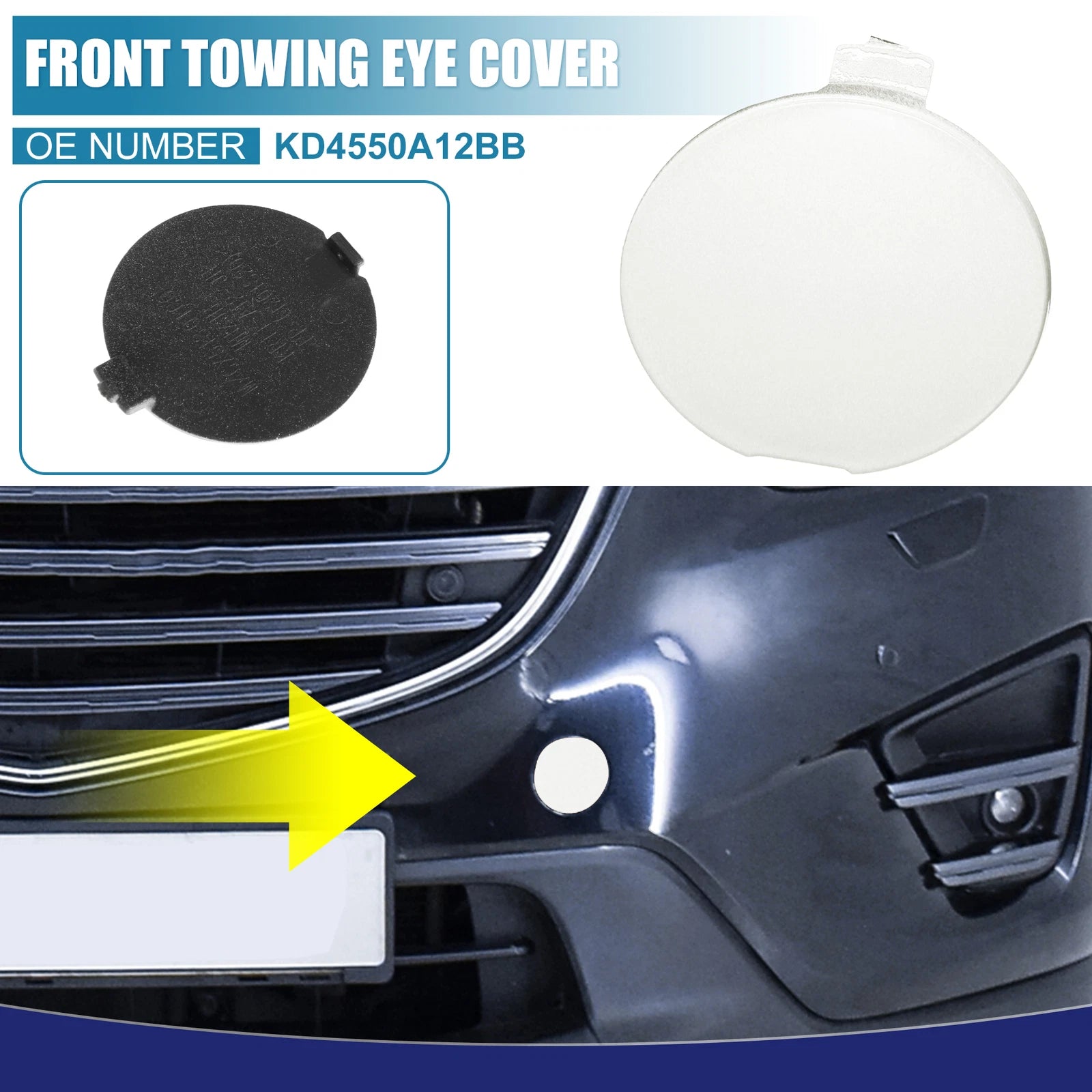 Front Bumper Tow Hook Cover Replacement for Mazda CX-5 (2013–2016)