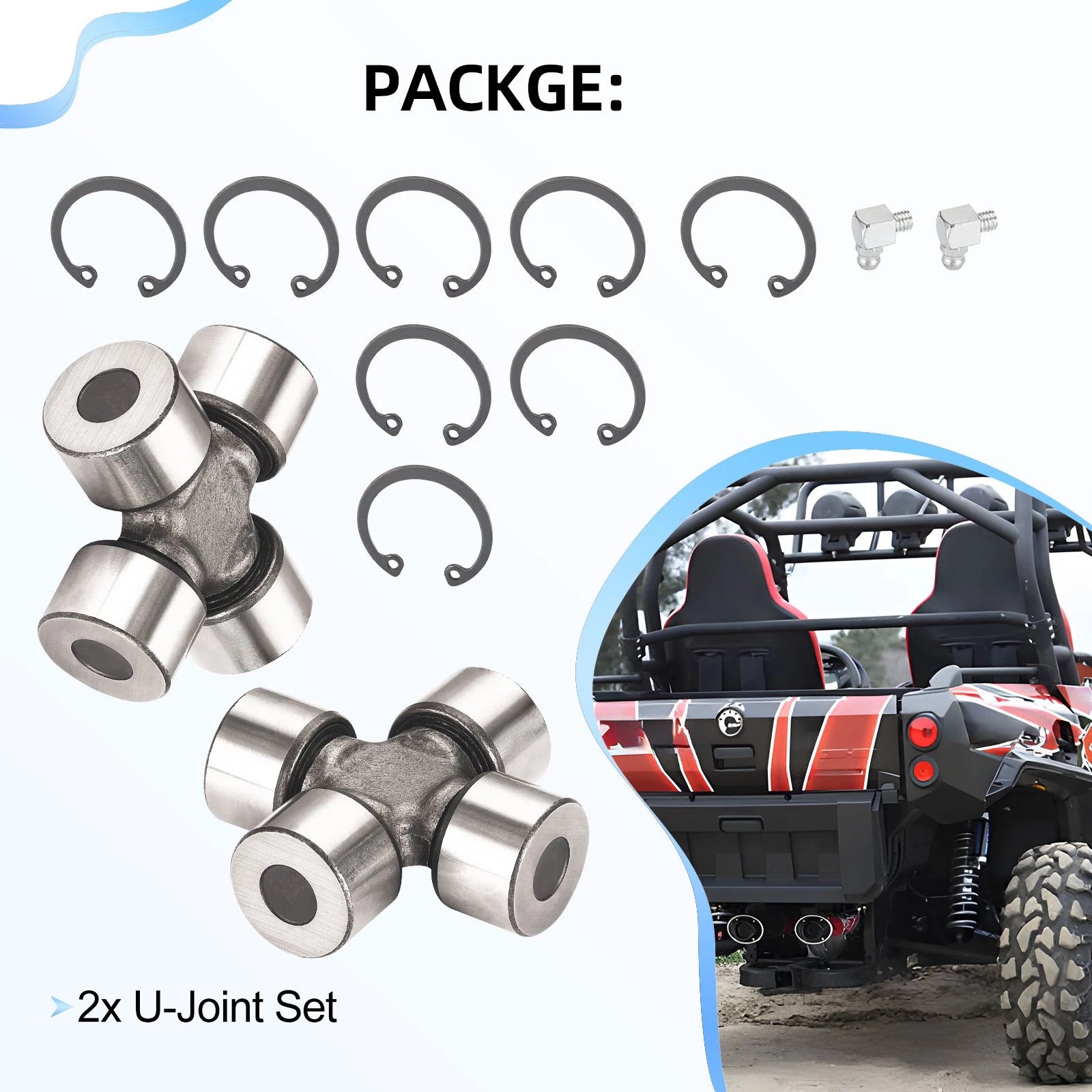 2 Rear Drive Shaft U-Joint Kit for Can-Am Outlander 850 (2016–2018) 703000022