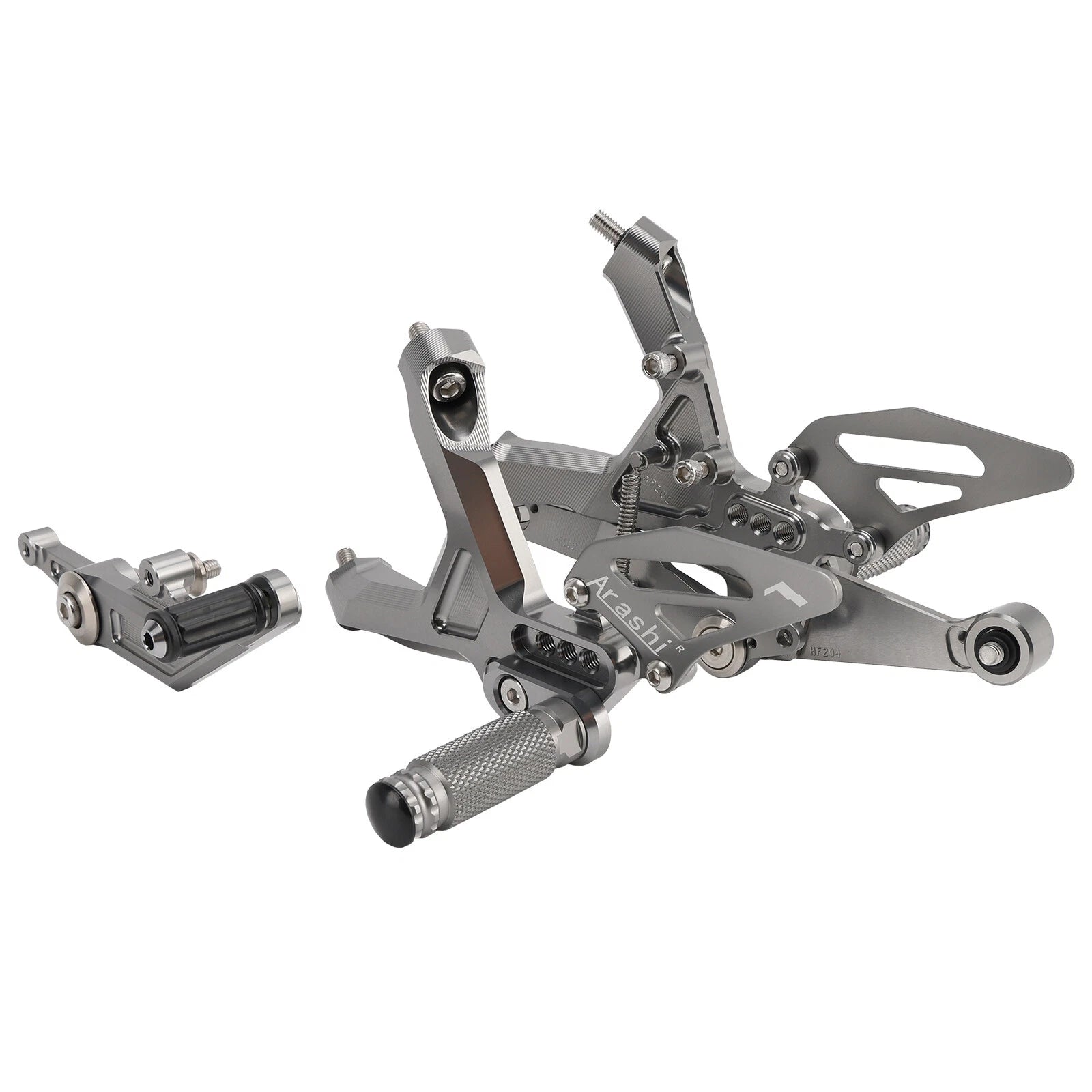 Adjustable Rearset for BMW S1000RR (2019–2024) A9, Aluminum Grey