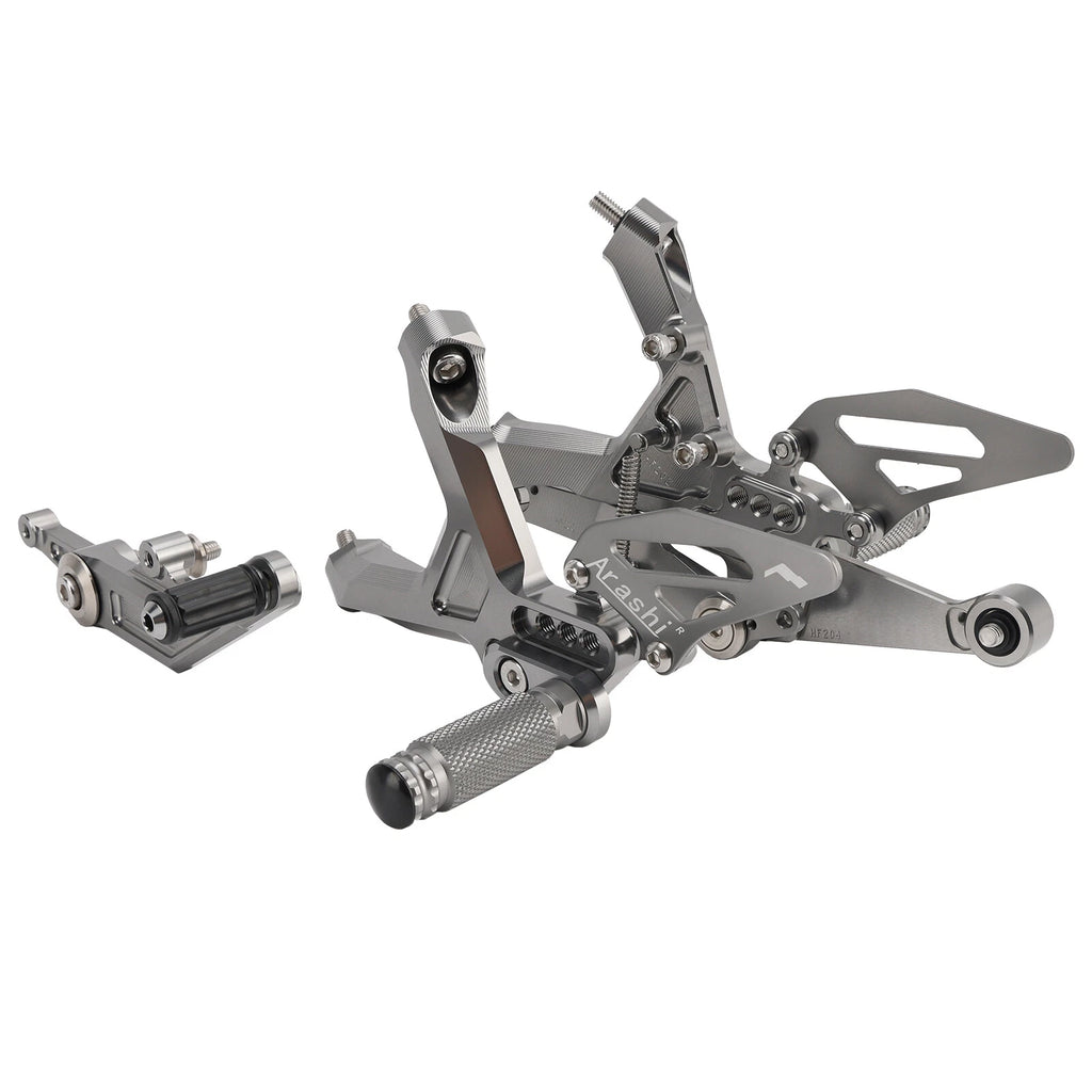 Adjustable Rearset for BMW S1000RR (2019–2024) A9, Aluminum Grey