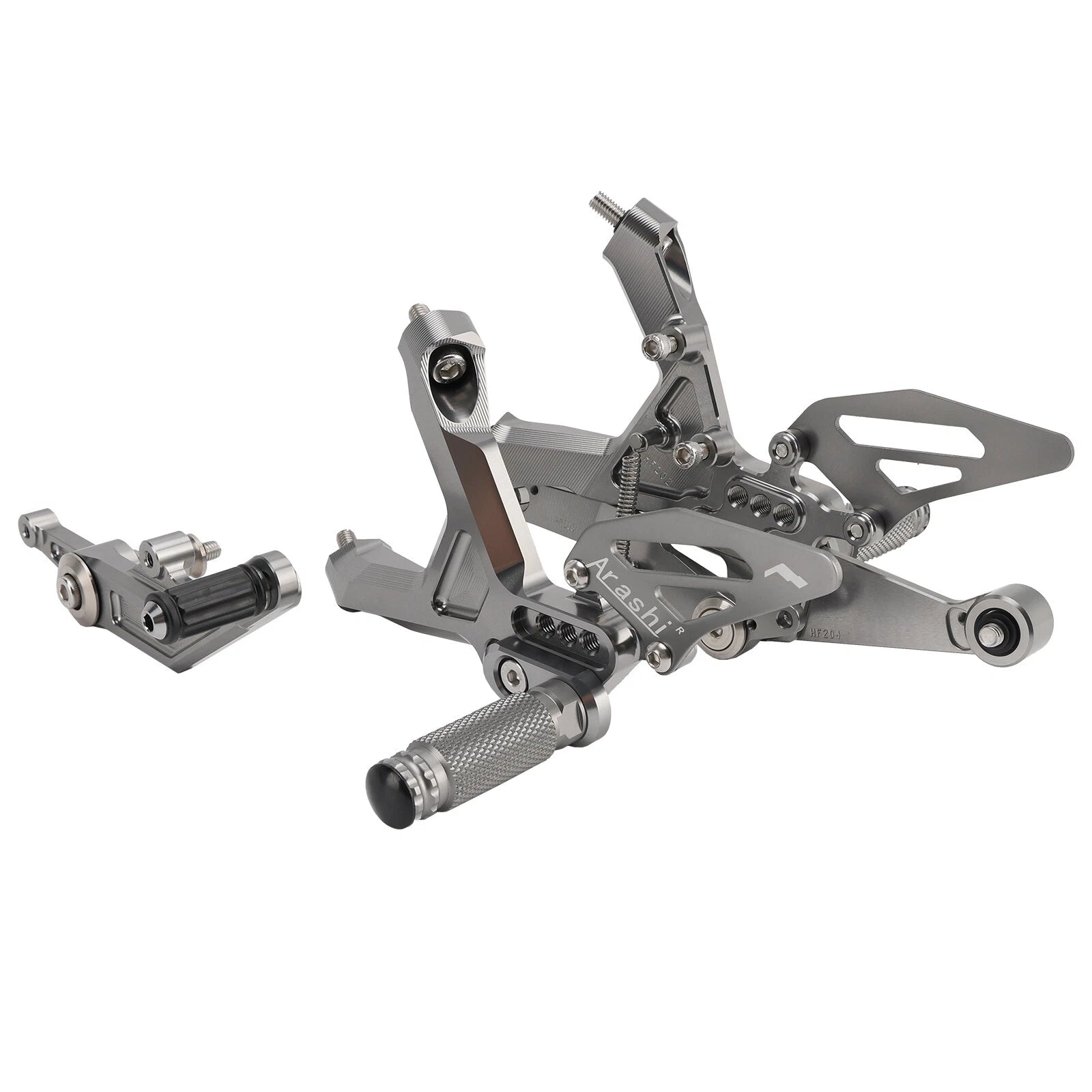 Adjustable Rearset for BMW S1000RR (2019–2024) A9, Aluminum Grey