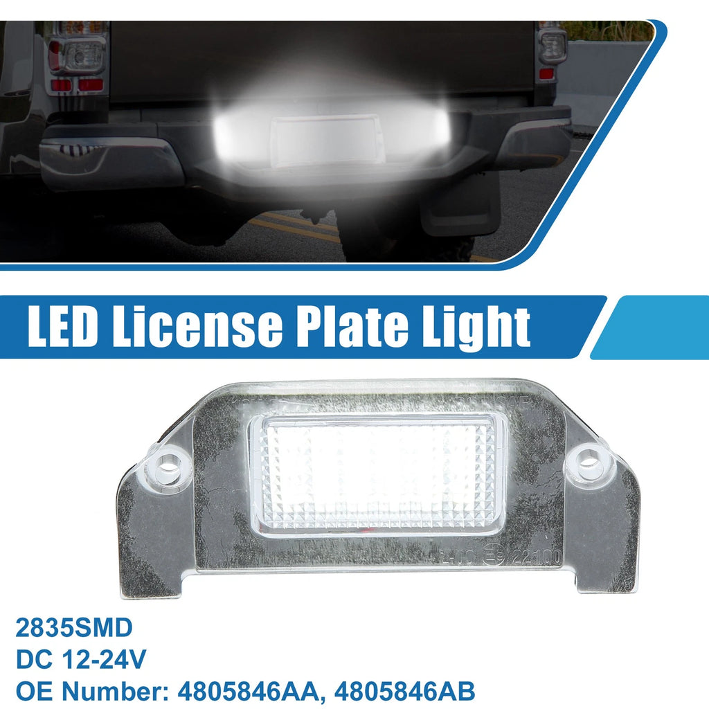 White LED License Plate Light Assembly for Dodge Dart (2013–2016)