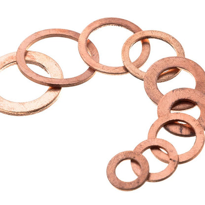 300Pcs Solid Copper Washers for Automotive Engine (Assorted Sizes)