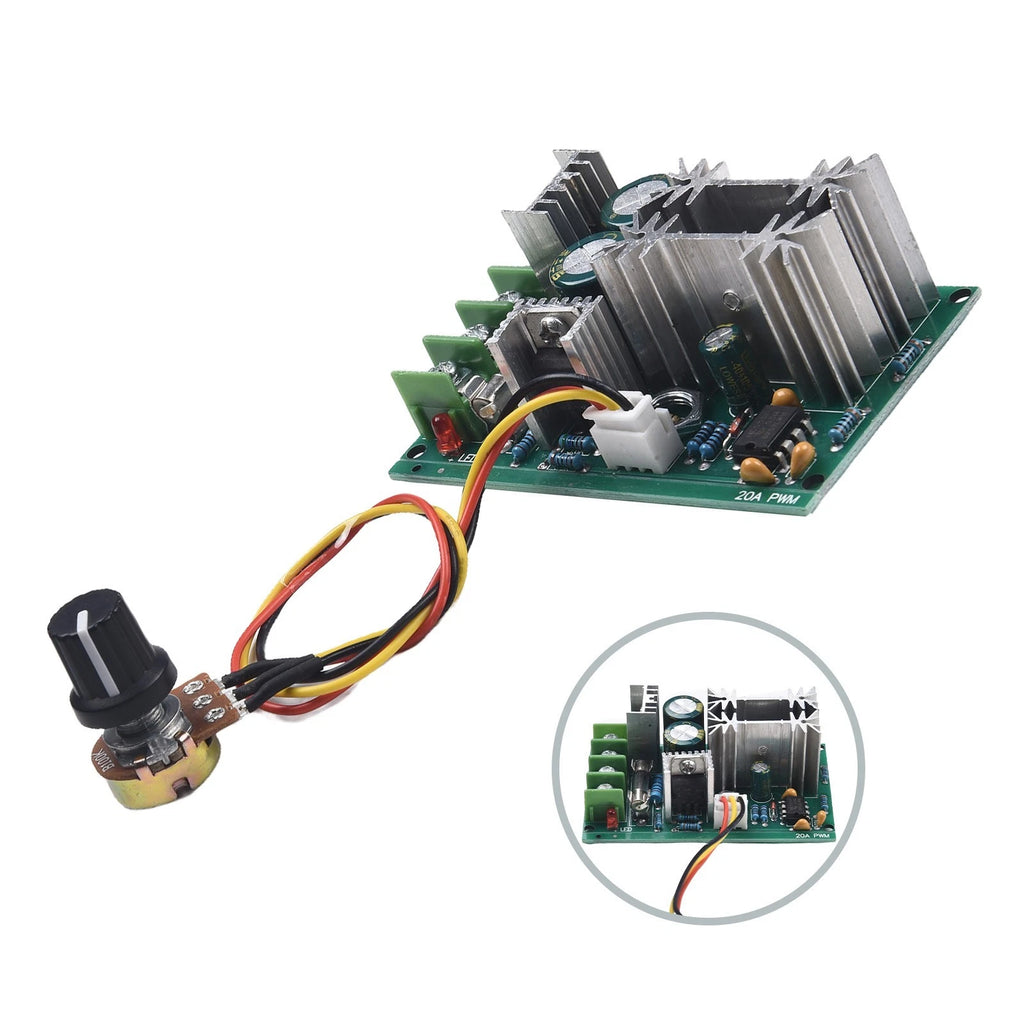 Compact DC Motor Speed Controller 20A Capacity for