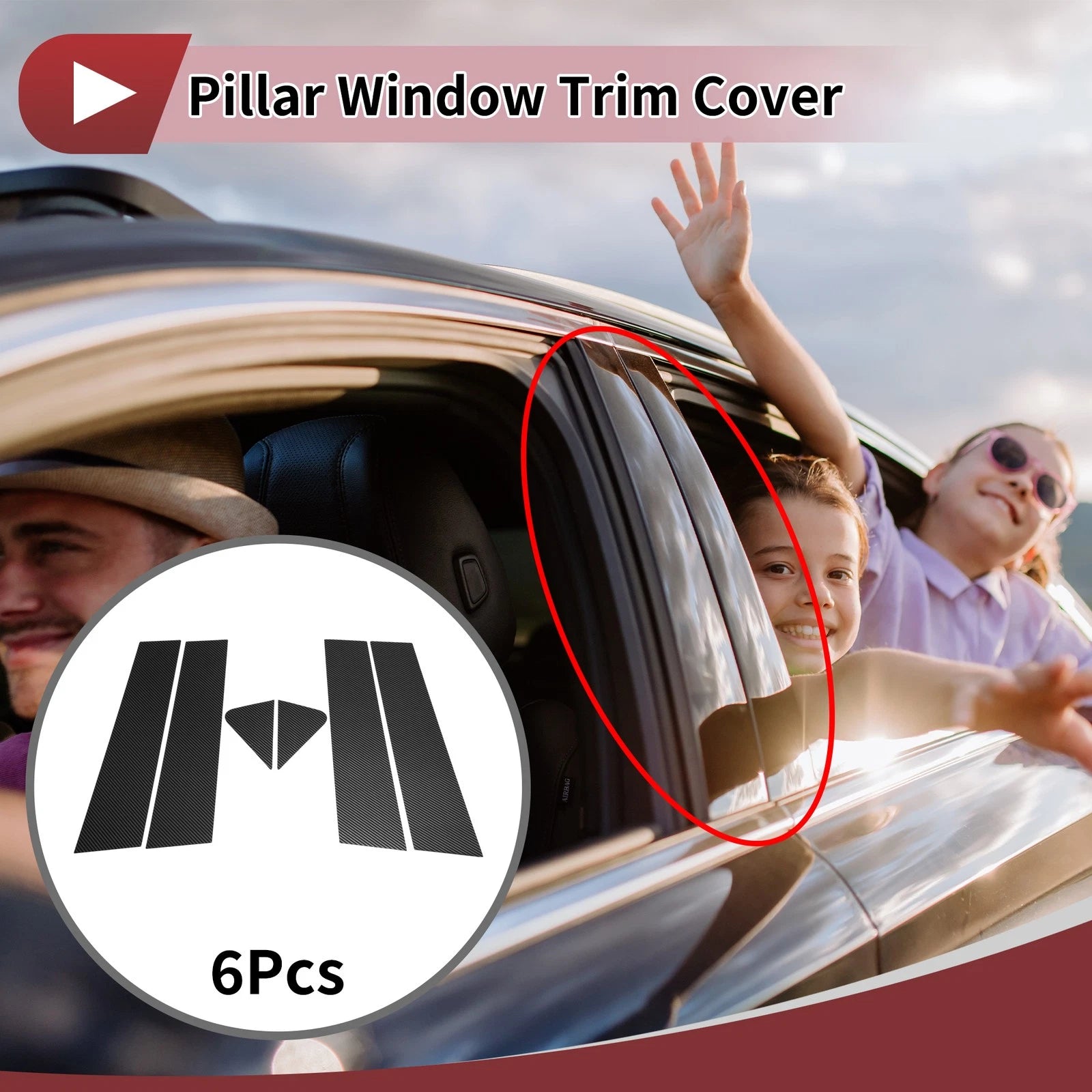 Door Pillar Window Trim Replacement for Chevrolet Trailblazer 2024-2025 Black
