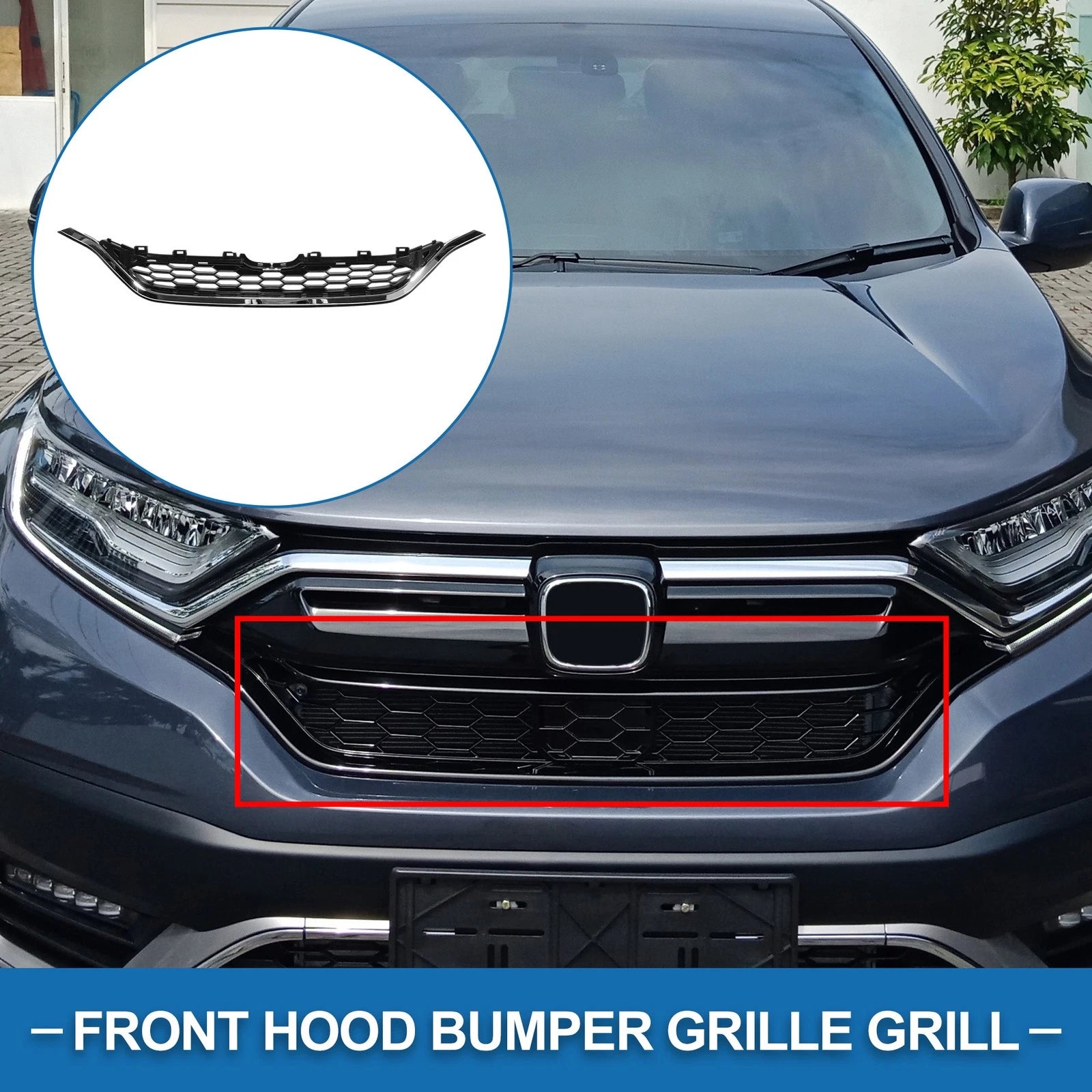 Front Hood Bumper Grille Grill Replacement for Honda CR-V (2015–2016)